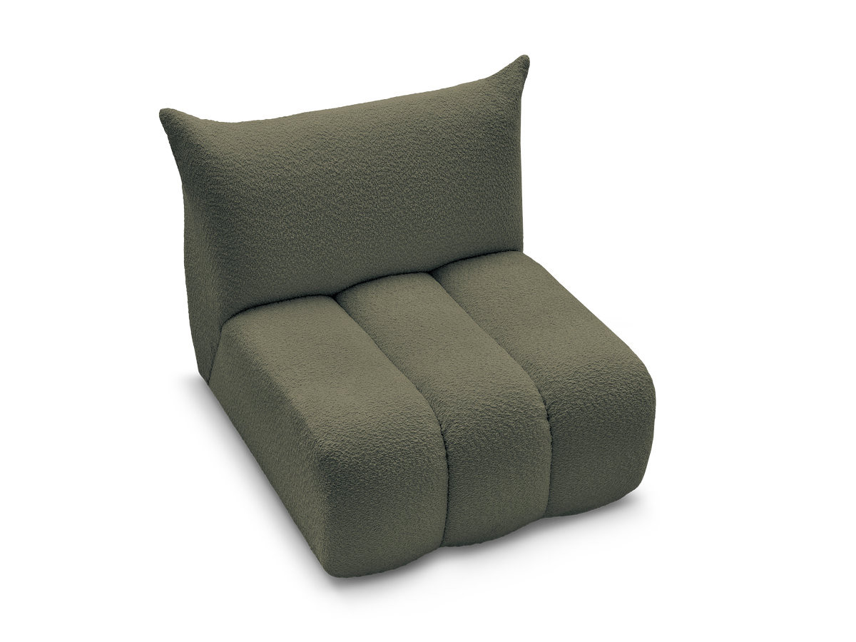 Chauffeuse 1 place sans accoudoir pour canapé modulable AZRA tissu bouclette