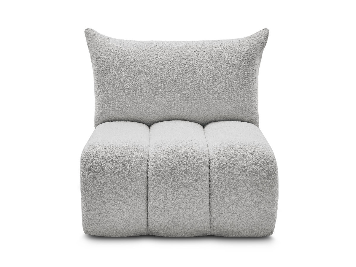 Chauffeuse 1 place sans accoudoir pour canapé modulable AZRA tissu bouclette