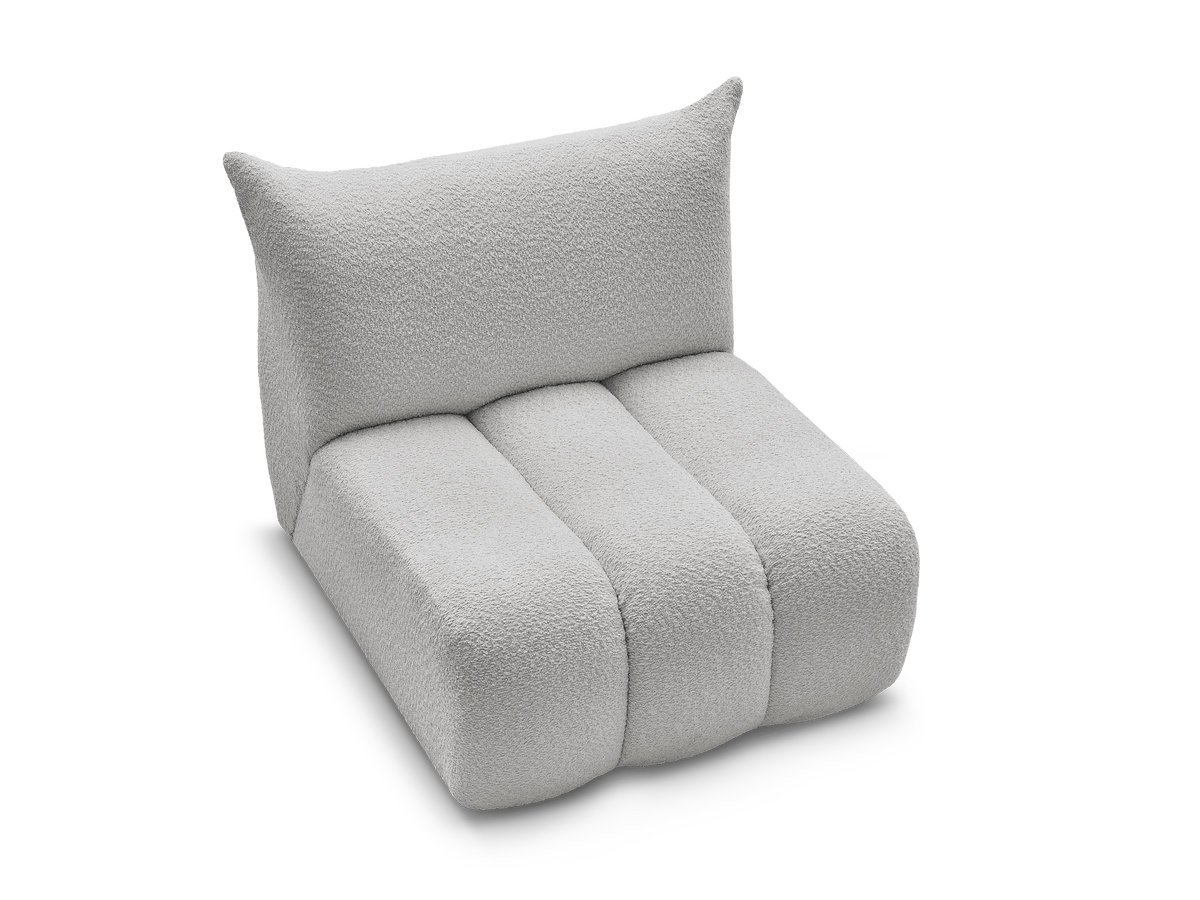 Chauffeuse 1 place sans accoudoir pour canapé modulable AZRA tissu bouclette