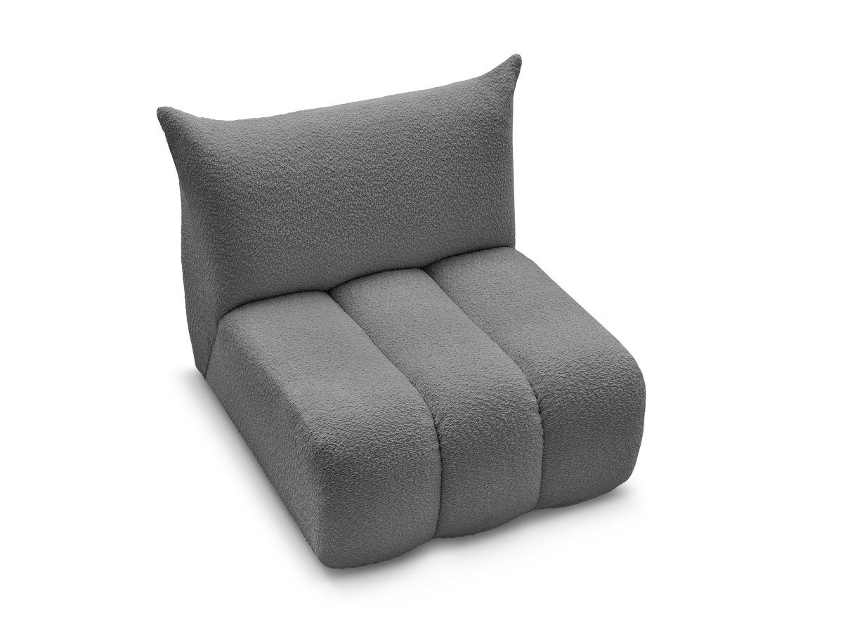 Chauffeuse 1 place sans accoudoir pour canapé modulable AZRA tissu bouclette