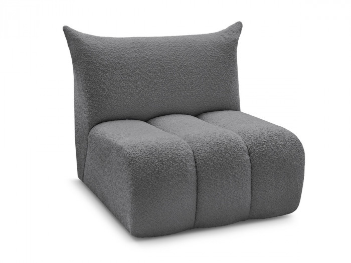 Chauffeuse 1 place sans accoudoir pour canapé modulable AZRA tissu bouclette