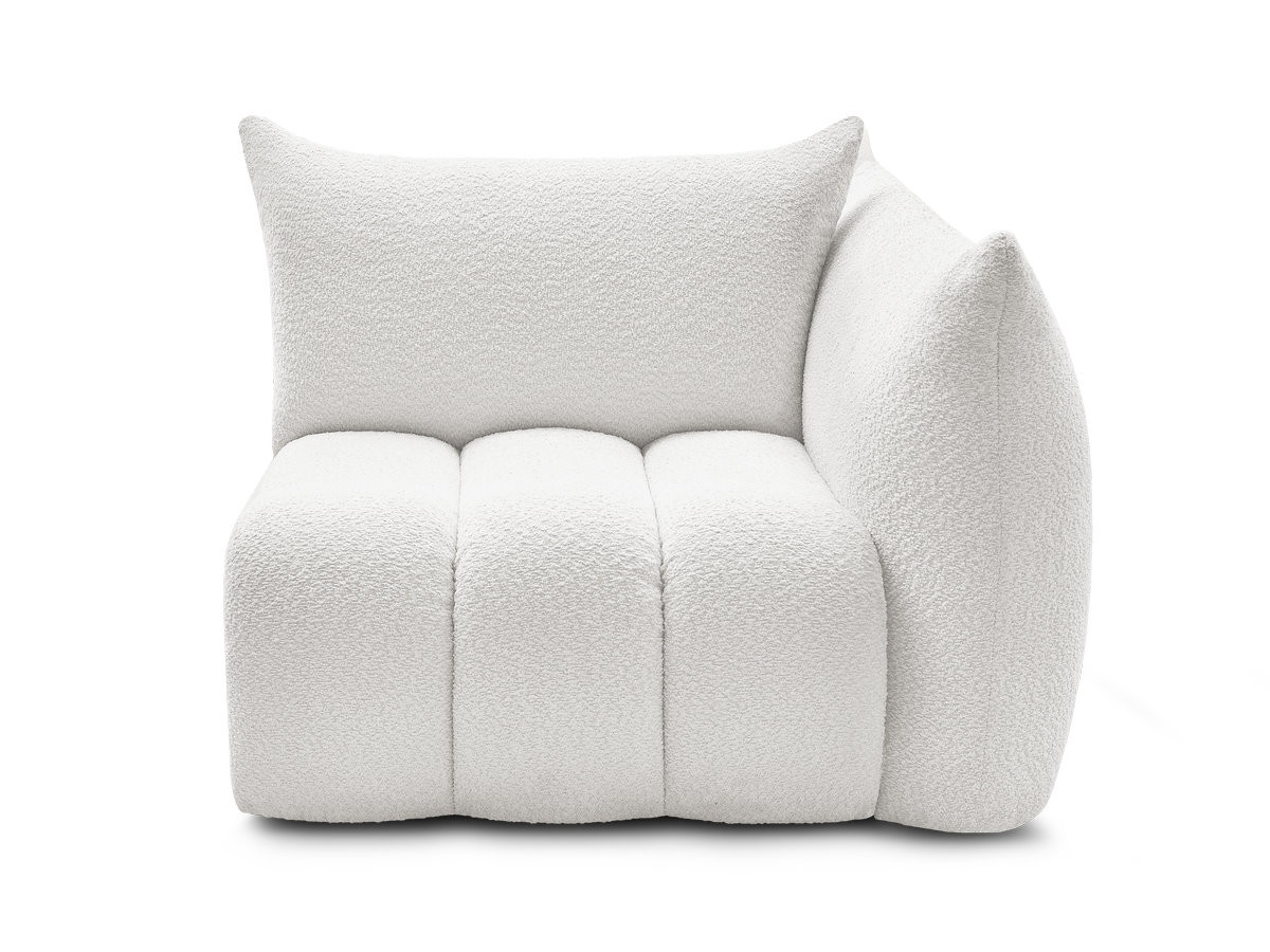 Chauffeuse 1 place avec accoudoir pour canapé modulable AZRA tissu bouclette