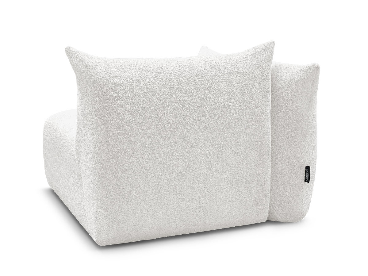 Chauffeuse 1 place avec accoudoir pour canapé modulable AZRA tissu bouclette