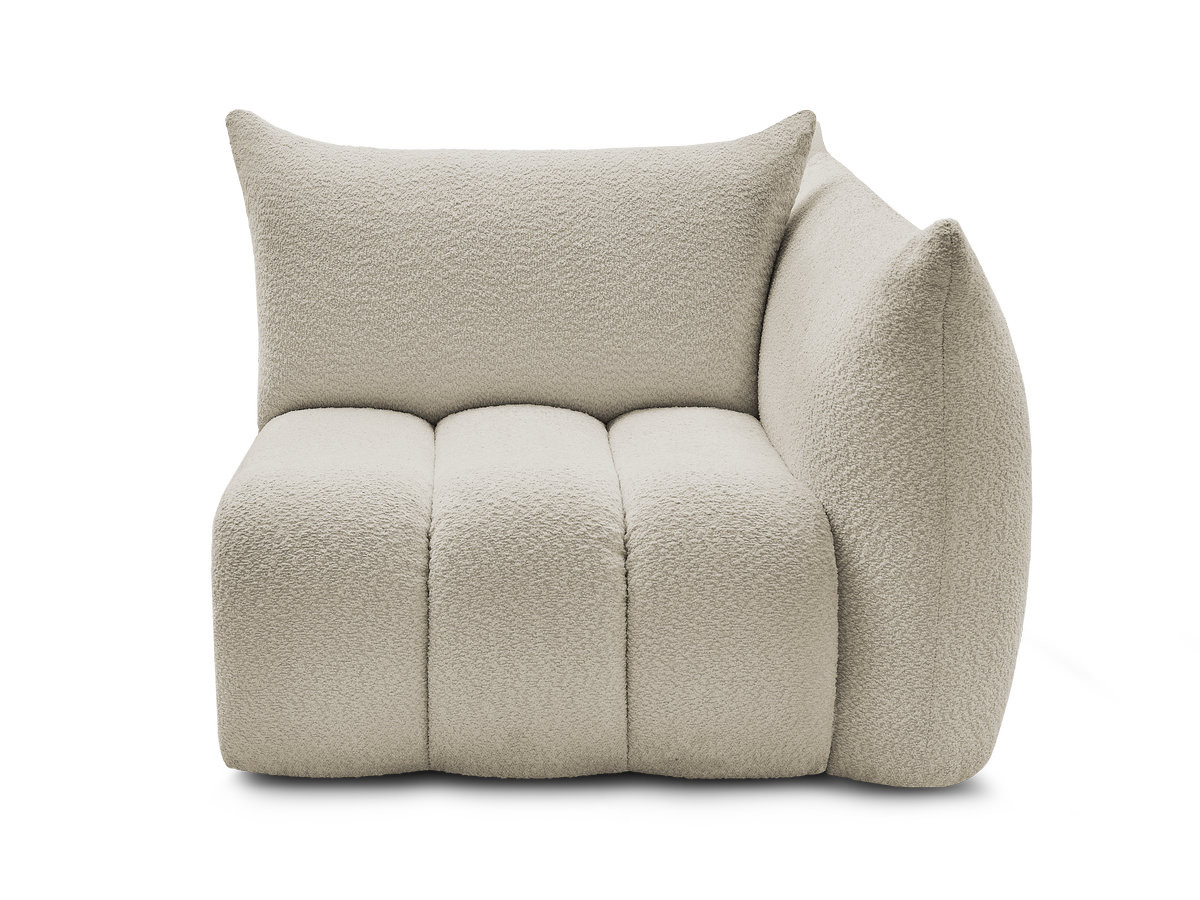 Chauffeuse 1 place avec accoudoir pour canapé modulable AZRA tissu bouclette