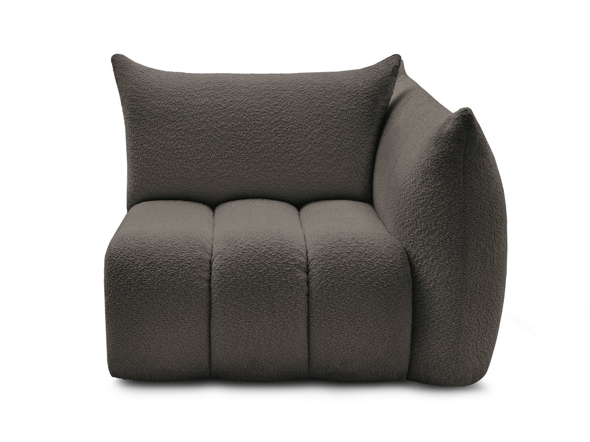 Chauffeuse 1 place avec accoudoir pour canapé modulable AZRA tissu bouclette