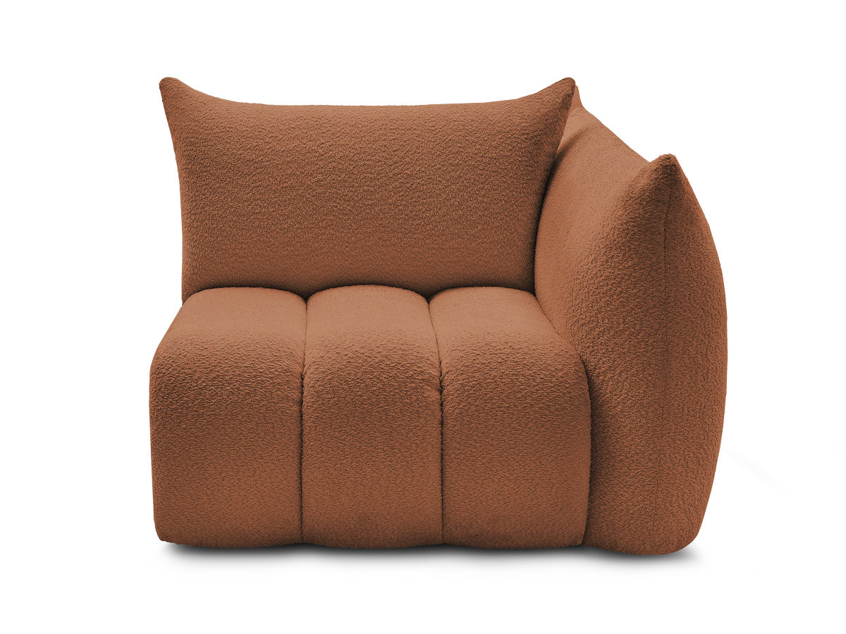 Chauffeuse 1 place avec accoudoir pour canapé modulable AZRA bouclette orange — vue 6