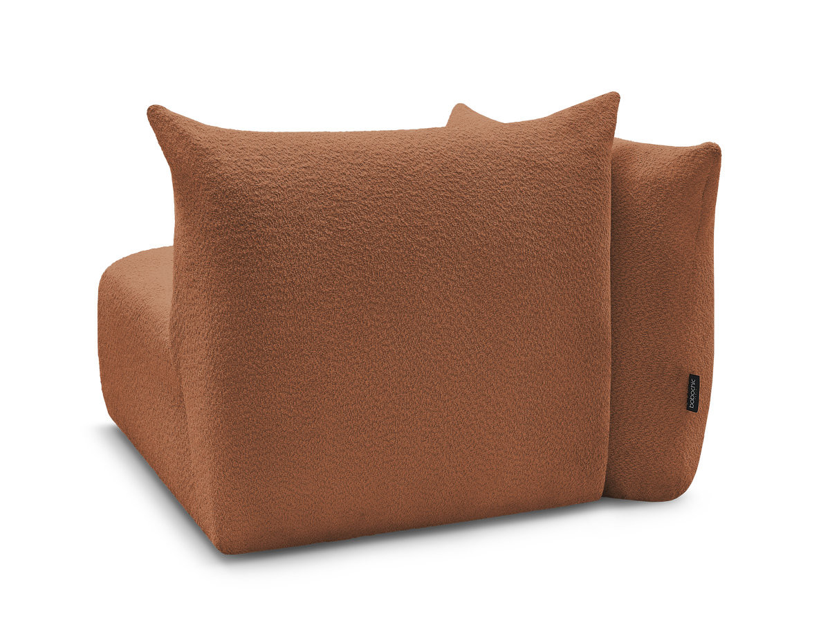 Chauffeuse 1 place avec accoudoir pour canapé modulable AZRA tissu bouclette