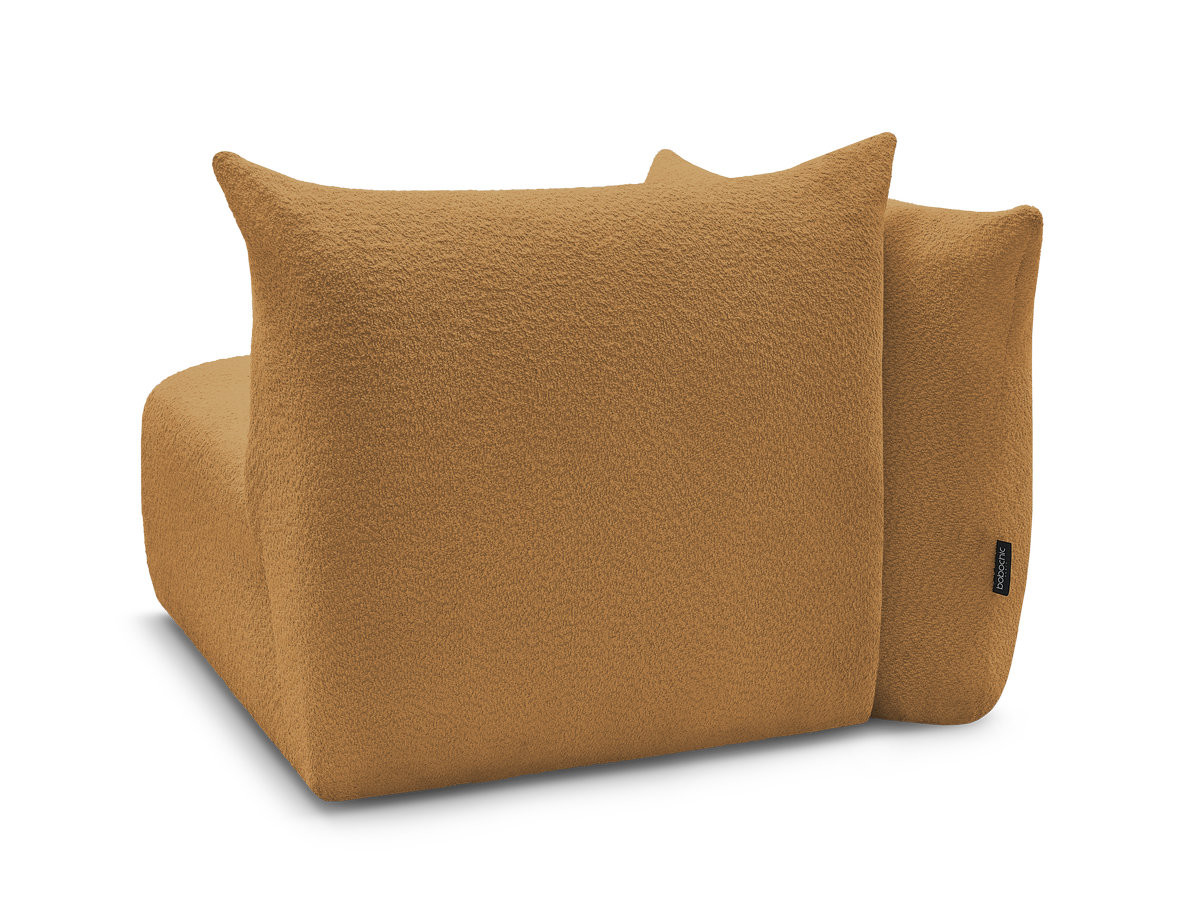 Chauffeuse 1 place avec accoudoir pour canapé modulable AZRA tissu bouclette