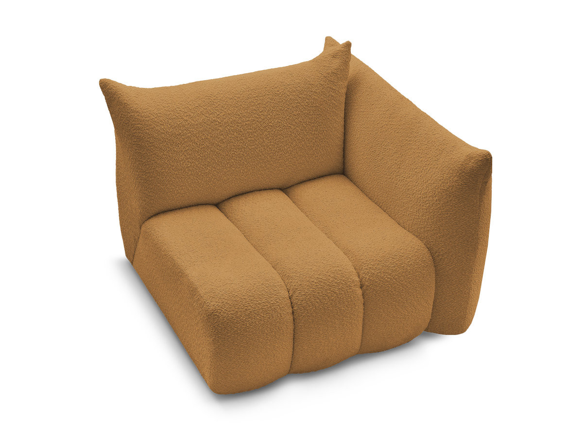 Chauffeuse 1 place avec accoudoir pour canapé modulable AZRA tissu bouclette