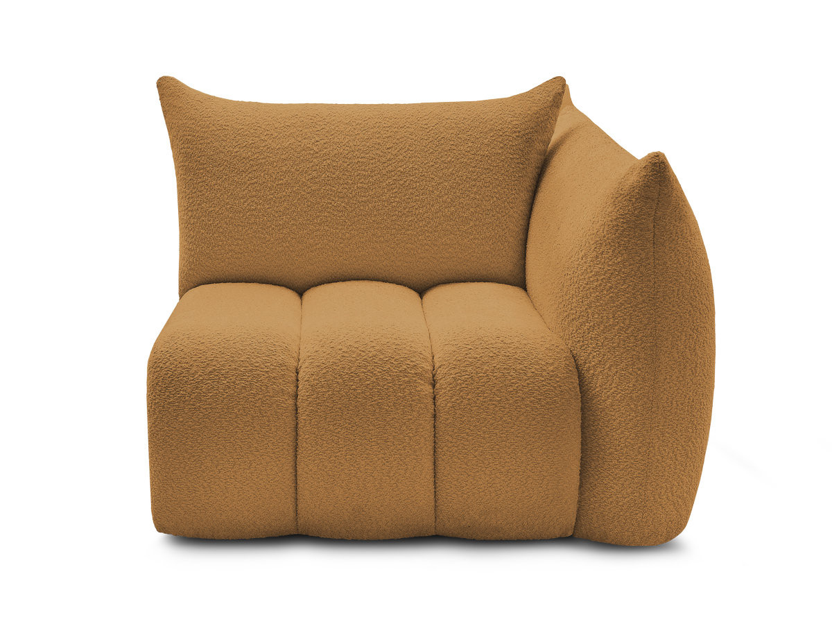 Chauffeuse 1 place avec accoudoir pour canapé modulable AZRA tissu bouclette