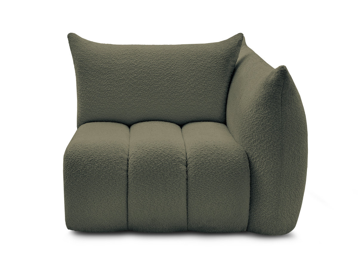 Chauffeuse 1 place avec accoudoir pour canapé modulable AZRA tissu bouclette