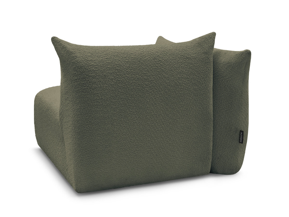 Chauffeuse 1 place avec accoudoir pour canapé modulable AZRA tissu bouclette