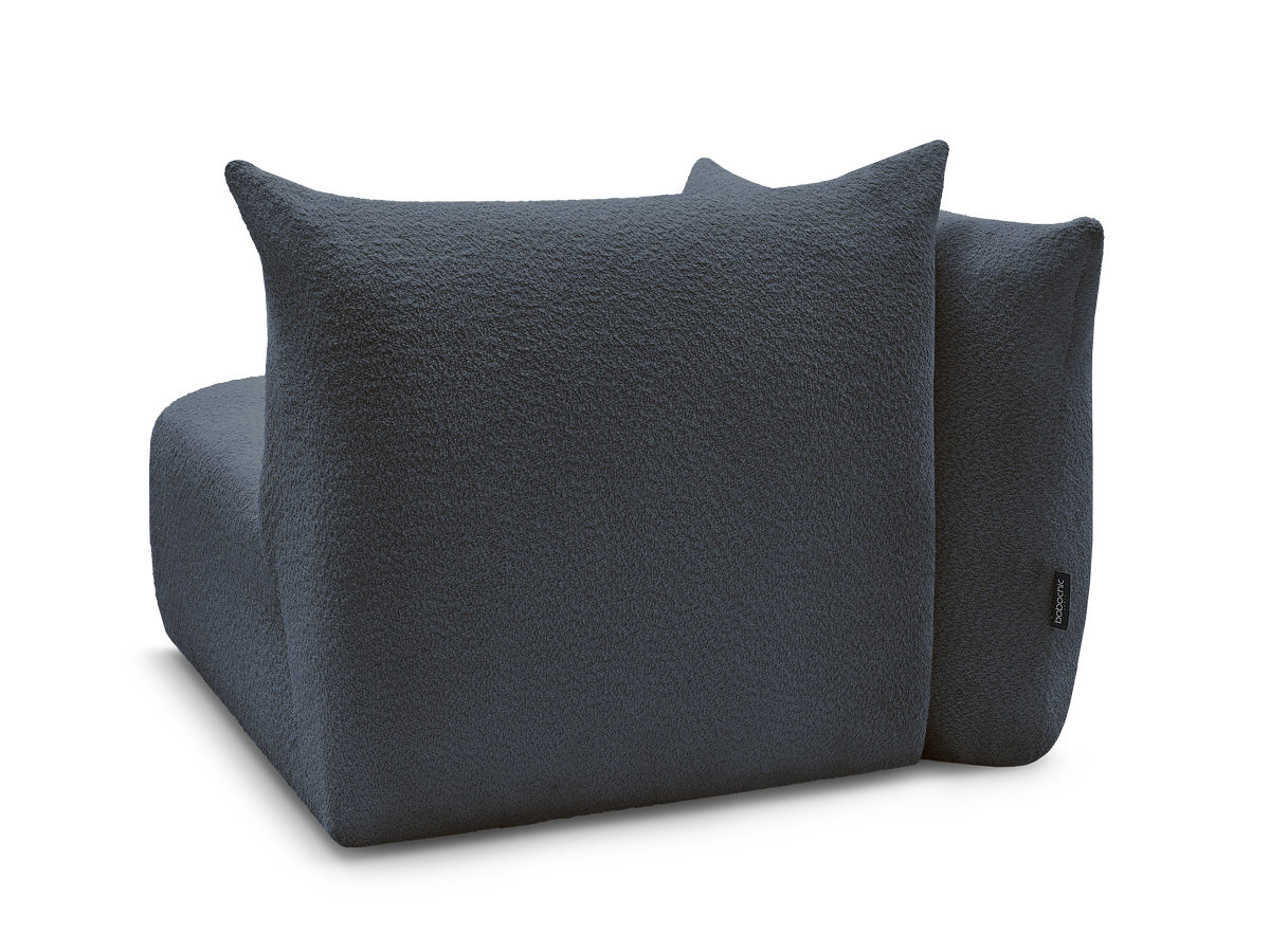 Chauffeuse 1 place avec accoudoir pour canapé modulable AZRA tissu bouclette