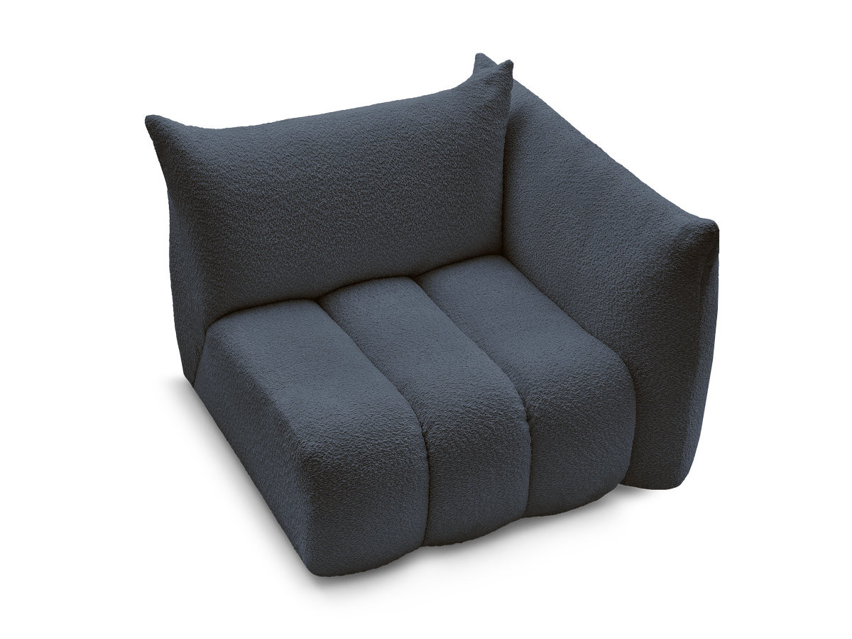 Chauffeuse 1 place avec accoudoir pour canapé modulable AZRA tissu bouclette