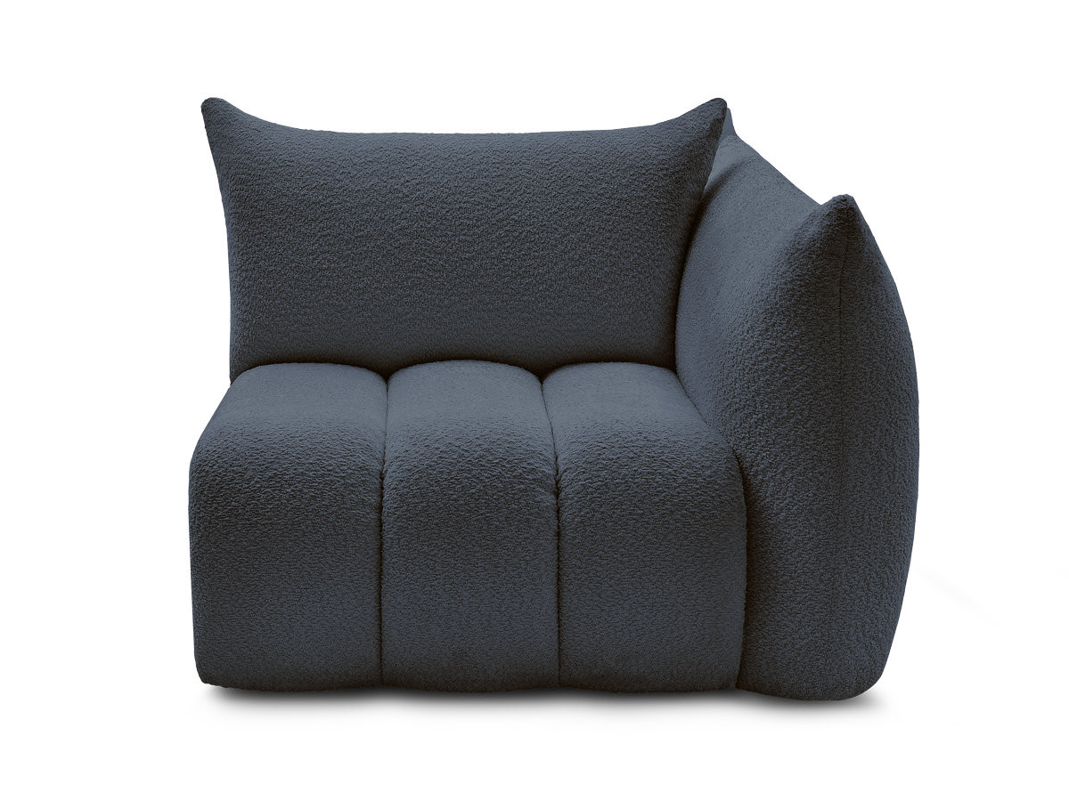 Chauffeuse 1 place avec accoudoir pour canapé modulable AZRA tissu bouclette