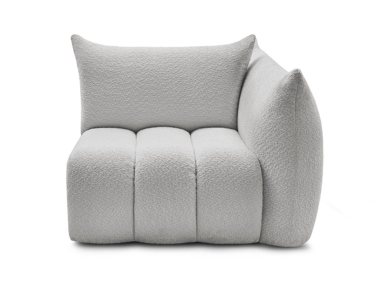 Chauffeuse 1 place avec accoudoir pour canapé modulable AZRA tissu bouclette