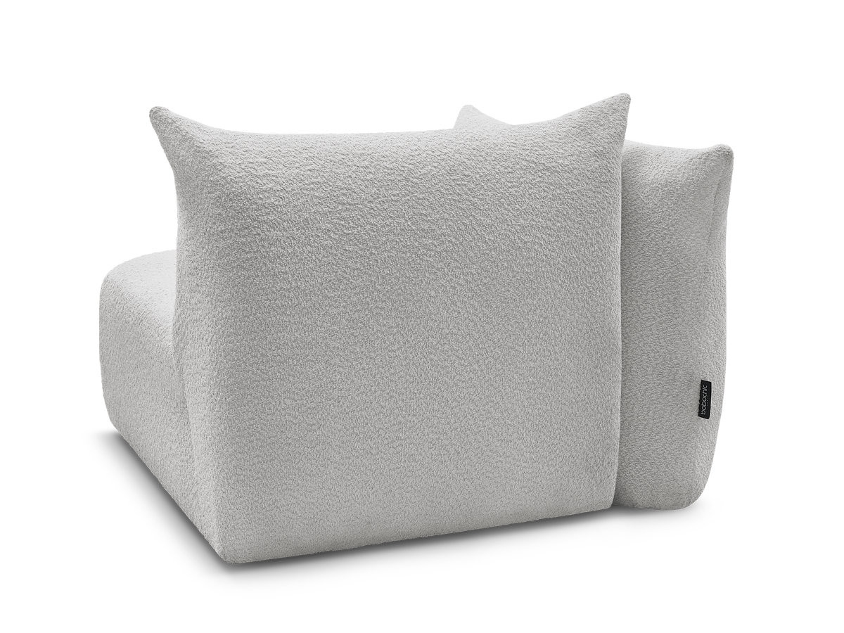 Chauffeuse 1 place avec accoudoir pour canapé modulable AZRA tissu bouclette