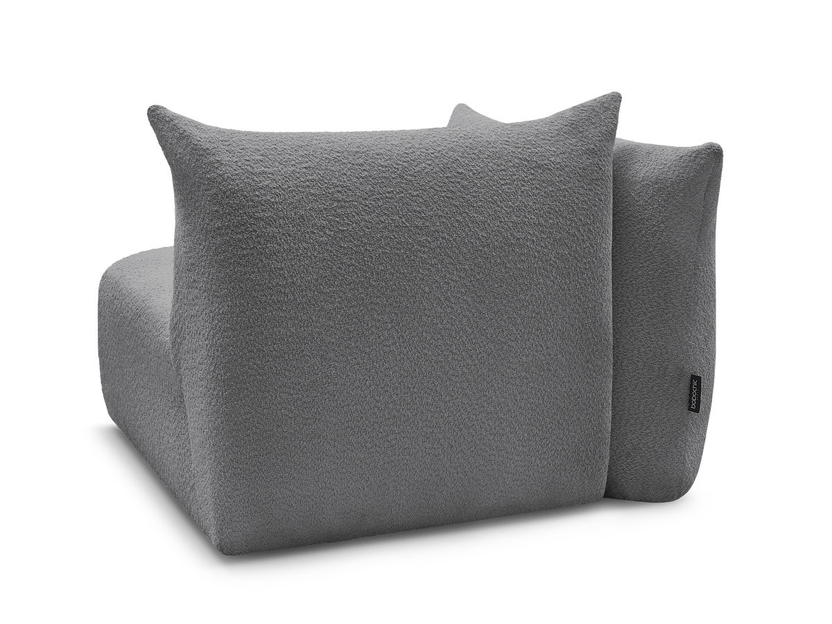 Chauffeuse 1 place avec accoudoir pour canapé modulable AZRA tissu bouclette