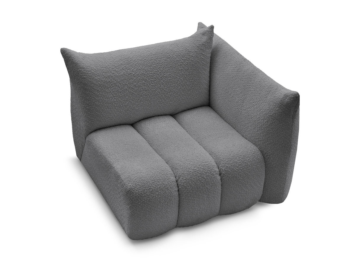 Chauffeuse 1 place avec accoudoir pour canapé modulable AZRA tissu bouclette