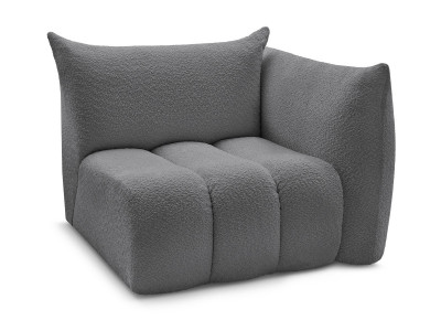 Chauffeuse 1 place avec accoudoir pour canapé modulable AZRA tissu bouclette