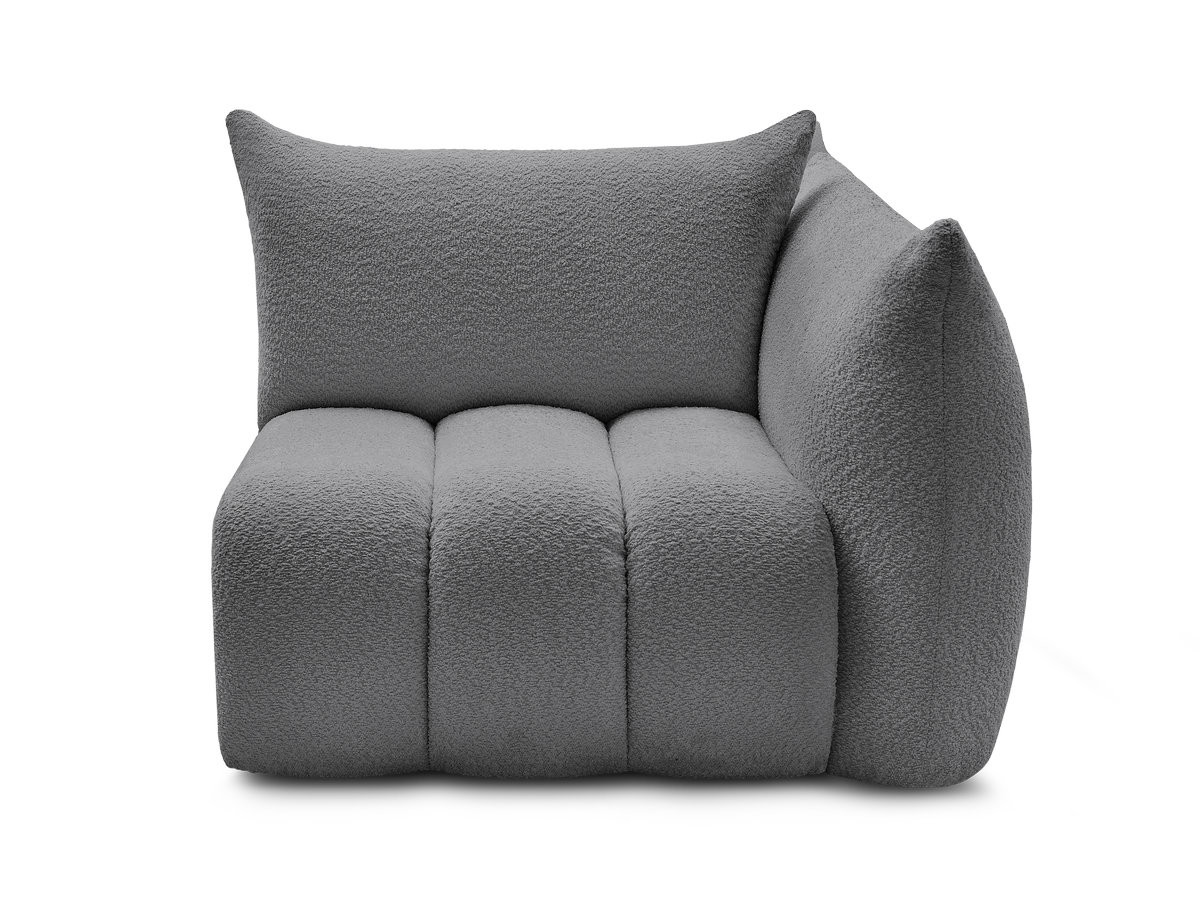 Chauffeuse 1 place avec accoudoir pour canapé modulable AZRA tissu bouclette