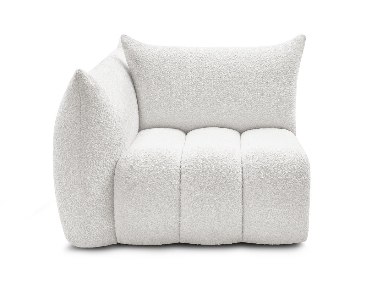 Chauffeuse 1 place avec accoudoir pour canapé modulable AZRA tissu bouclette