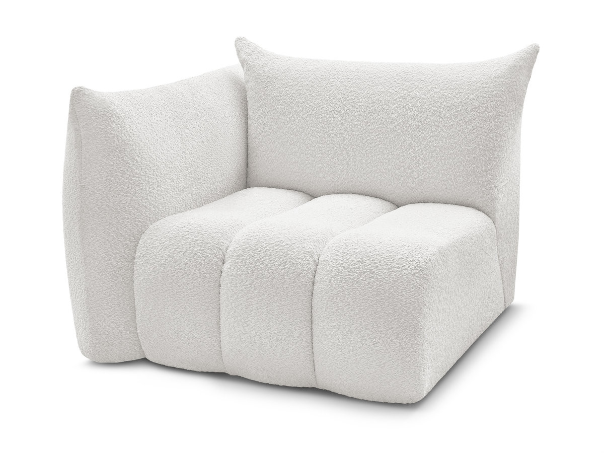 Chauffeuse 1 place avec accoudoir pour canapé modulable AZRA tissu bouclette