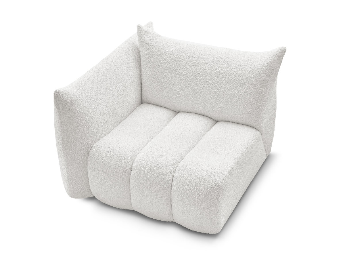 Chauffeuse 1 place avec accoudoir pour canapé modulable AZRA tissu bouclette