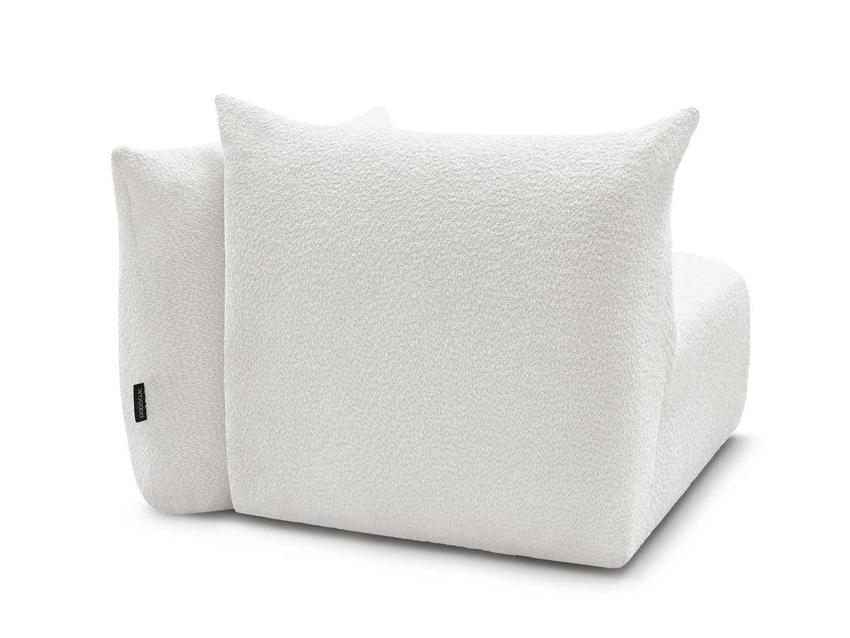 Chauffeuse 1 place avec accoudoir pour canapé modulable AZRA tissu bouclette