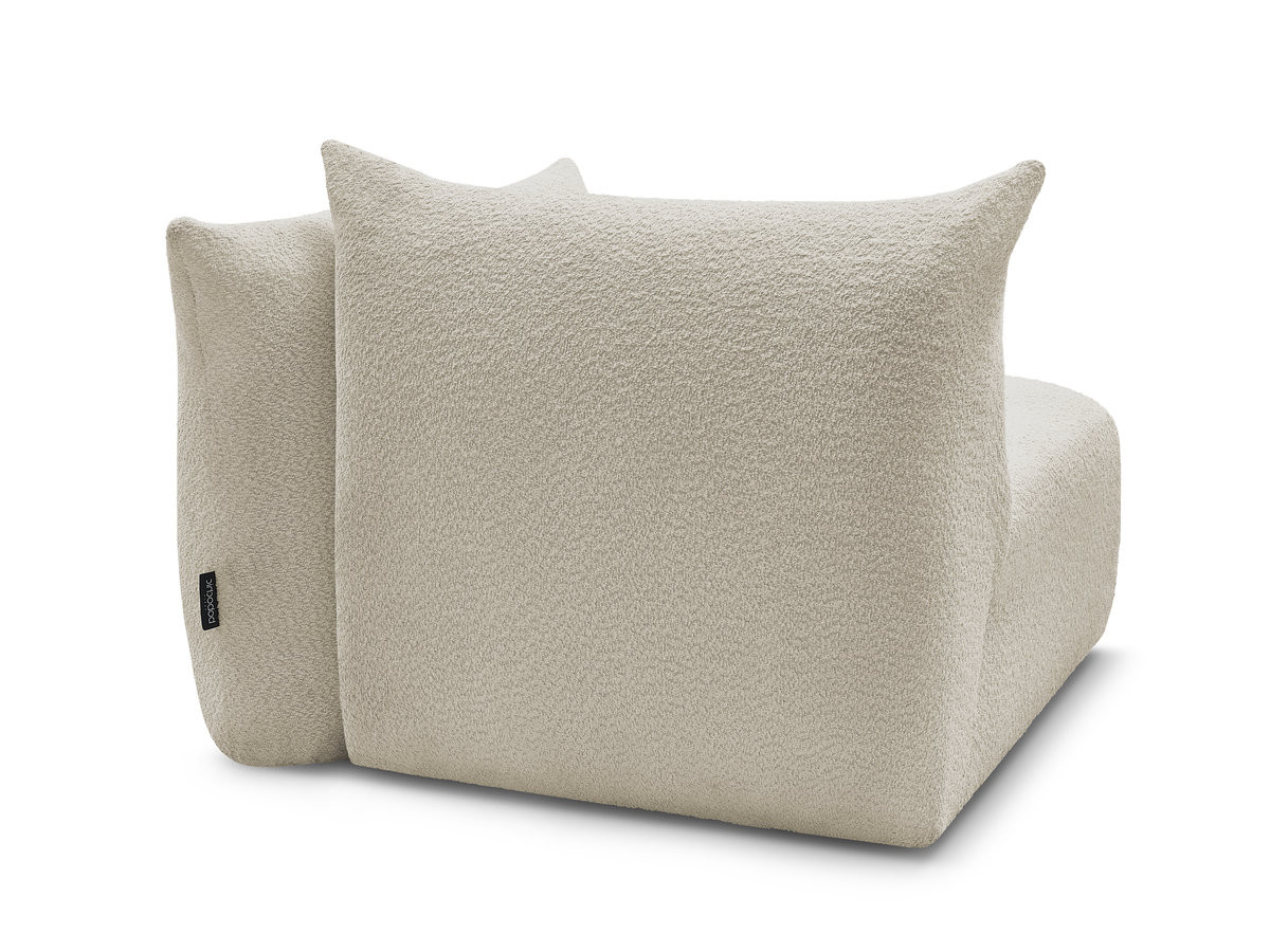 Chauffeuse 1 place avec accoudoir pour canapé modulable AZRA tissu bouclette