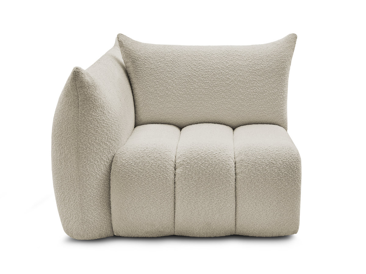 Chauffeuse 1 place avec accoudoir pour canapé modulable AZRA tissu bouclette