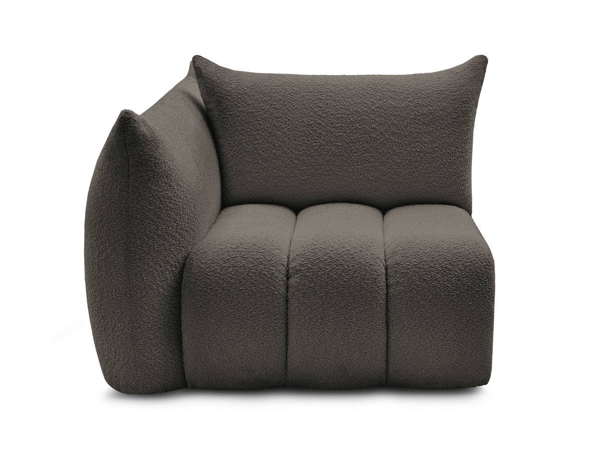 Chauffeuse 1 place avec accoudoir pour canapé modulable AZRA tissu bouclette