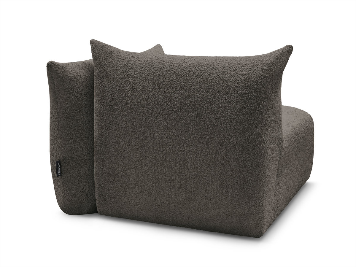 Chauffeuse 1 place avec accoudoir pour canapé modulable AZRA tissu bouclette