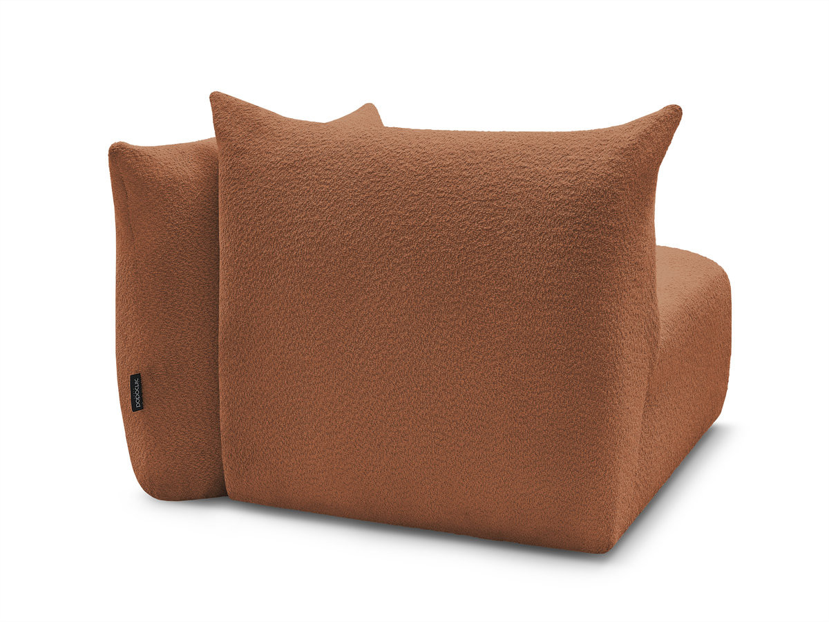 Chauffeuse 1 place avec accoudoir pour canapé modulable AZRA tissu bouclette