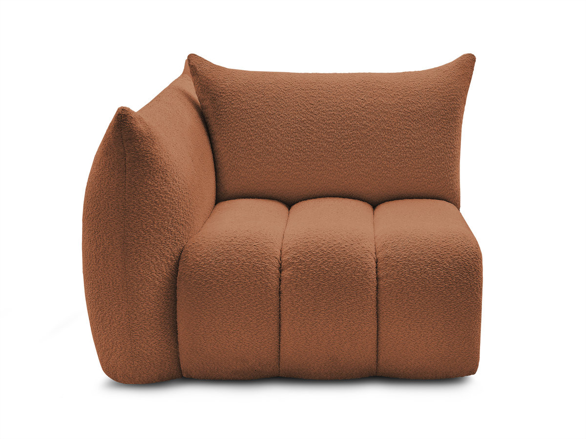 Chauffeuse 1 place avec accoudoir pour canapé modulable AZRA tissu bouclette