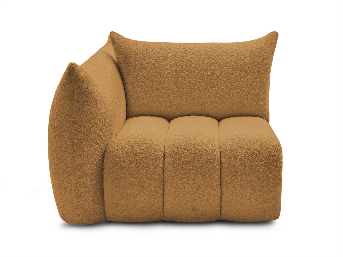 Chauffeuse 1 place avec accoudoir pour canapé modulable AZRA tissu bouclette