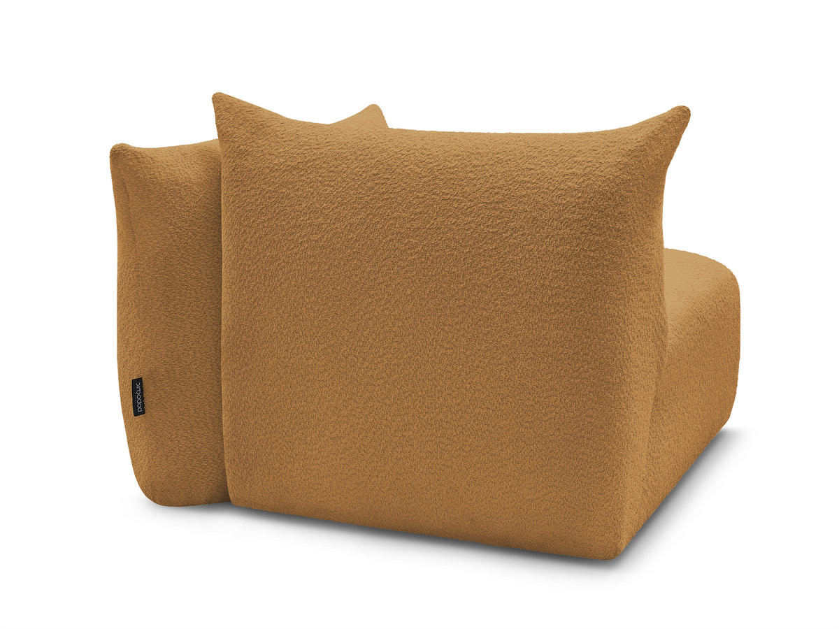 Chauffeuse 1 place avec accoudoir pour canapé modulable AZRA tissu bouclette