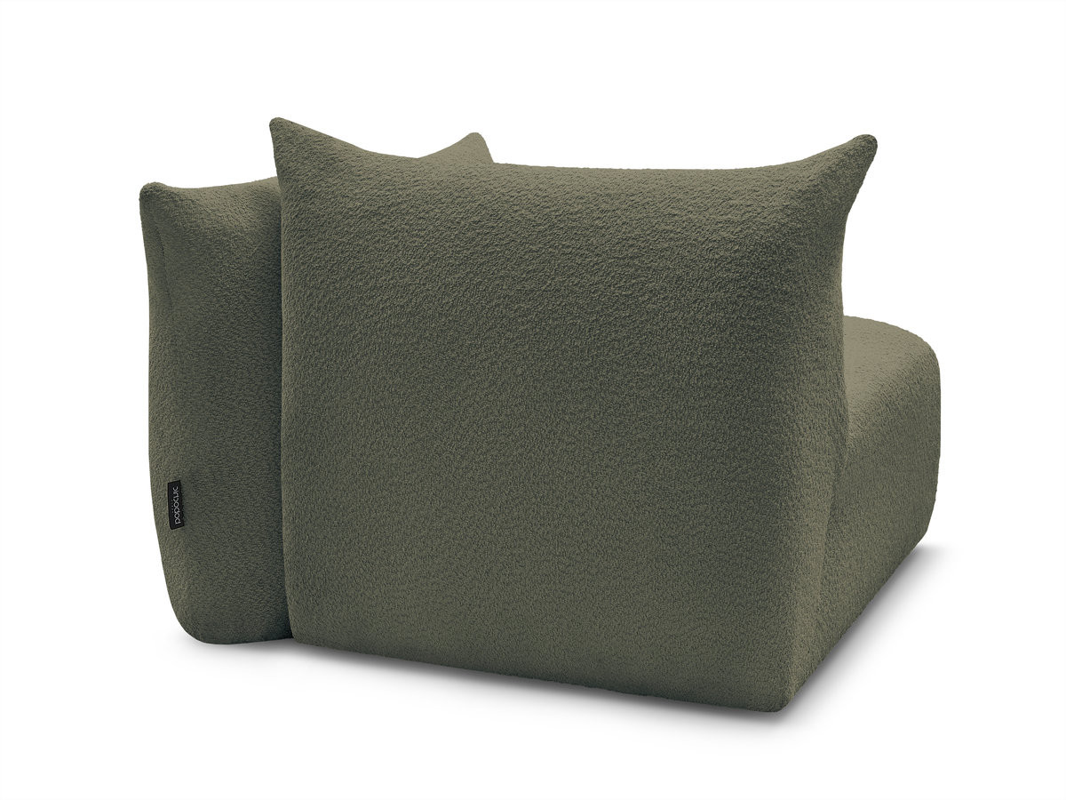 Chauffeuse 1 place avec accoudoir pour canapé modulable AZRA tissu bouclette