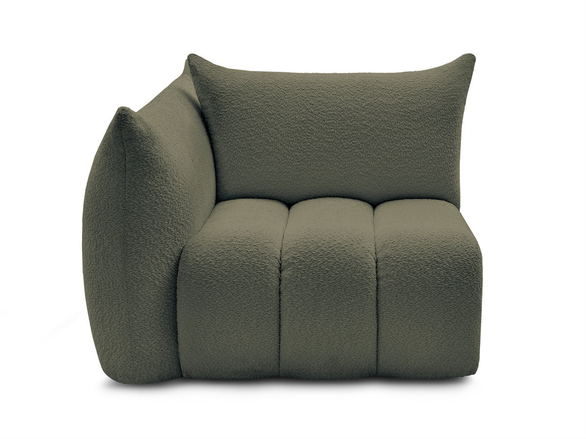 Chauffeuse 1 place avec accoudoir pour canapé modulable AZRA tissu bouclette