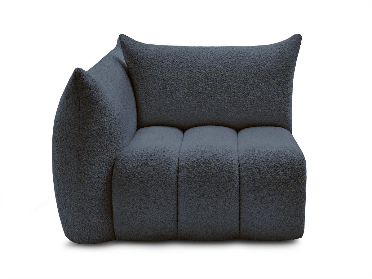 Chauffeuse 1 place avec accoudoir pour canapé modulable AZRA tissu bouclette