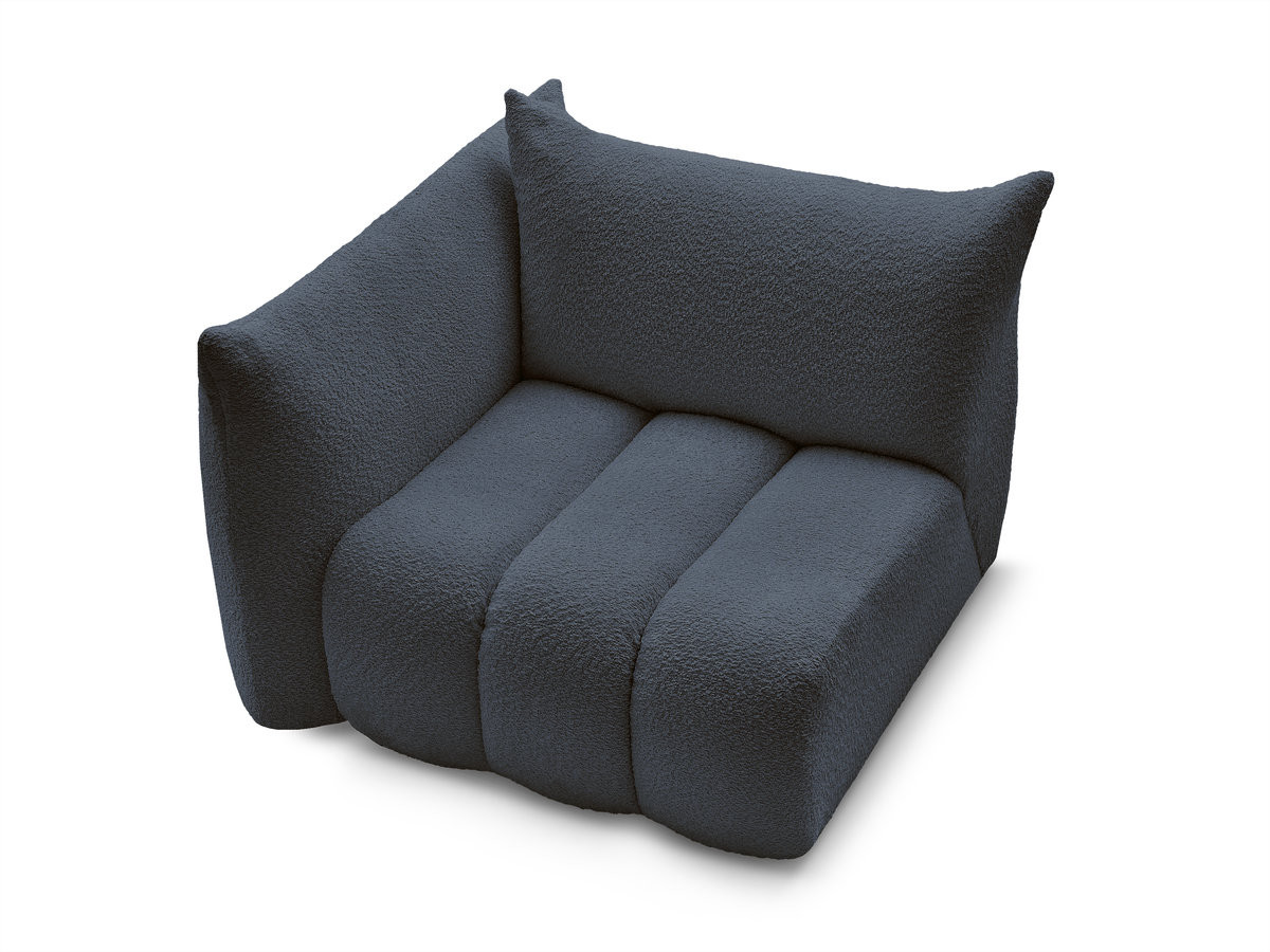 Chauffeuse 1 place avec accoudoir pour canapé modulable AZRA tissu bouclette