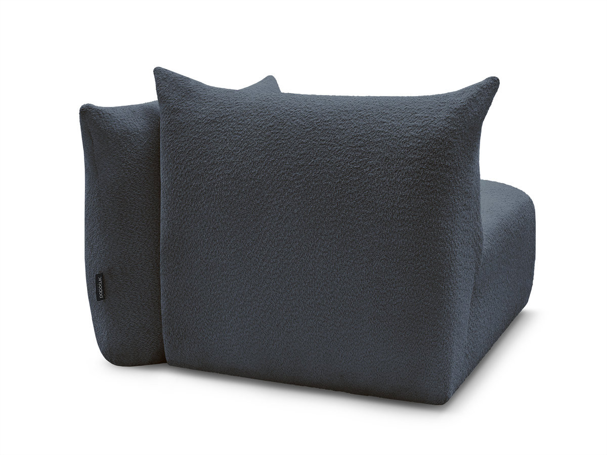 Chauffeuse 1 place avec accoudoir pour canapé modulable AZRA tissu bouclette