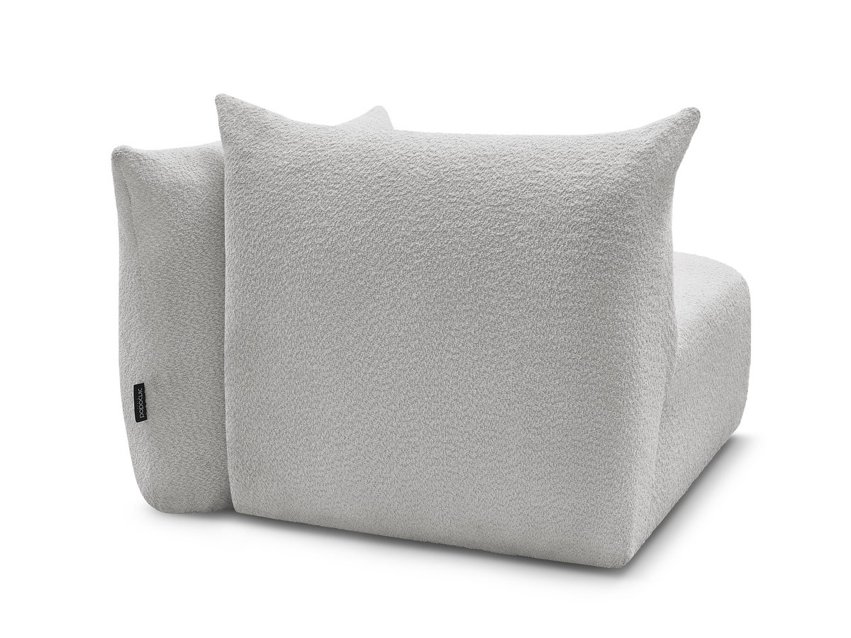 Chauffeuse 1 place avec accoudoir pour canapé modulable AZRA tissu bouclette