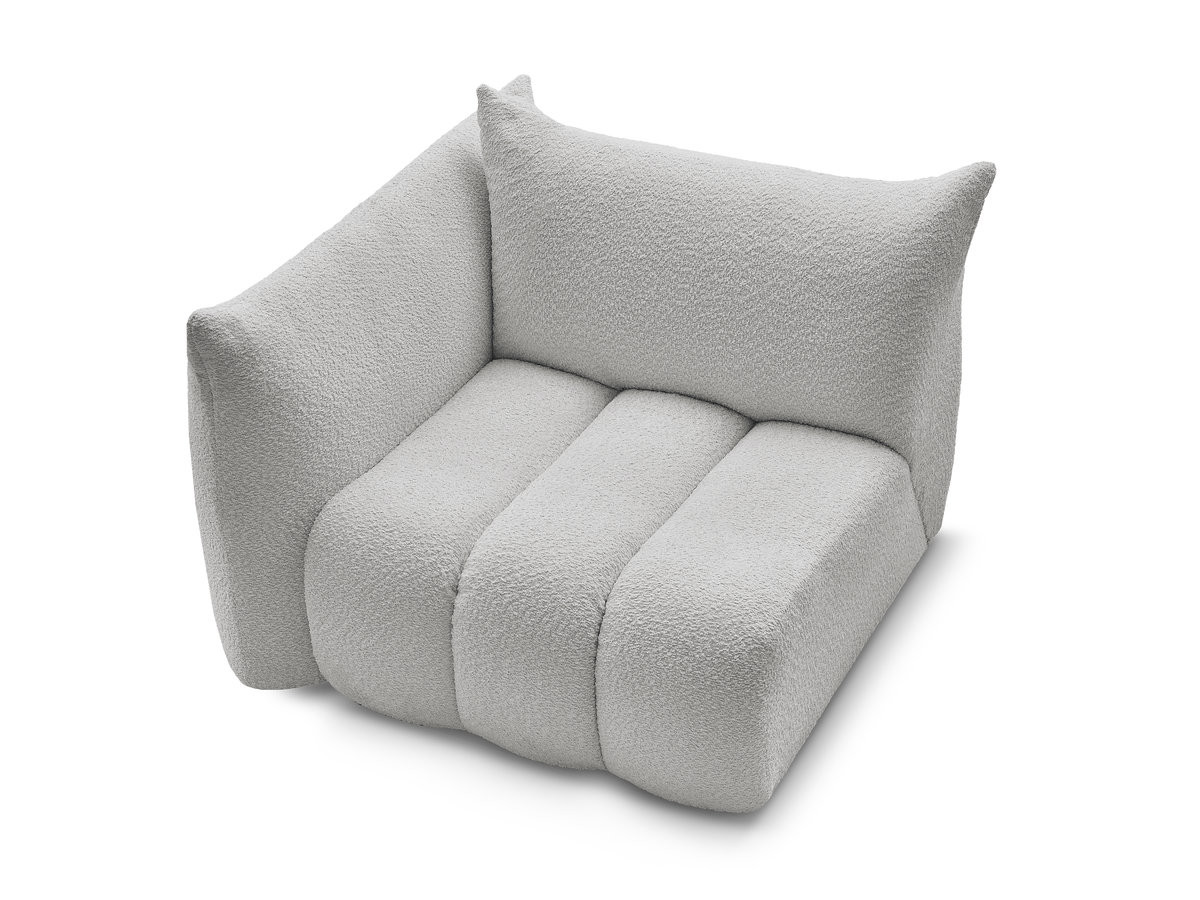 Chauffeuse 1 place avec accoudoir pour canapé modulable AZRA tissu bouclette