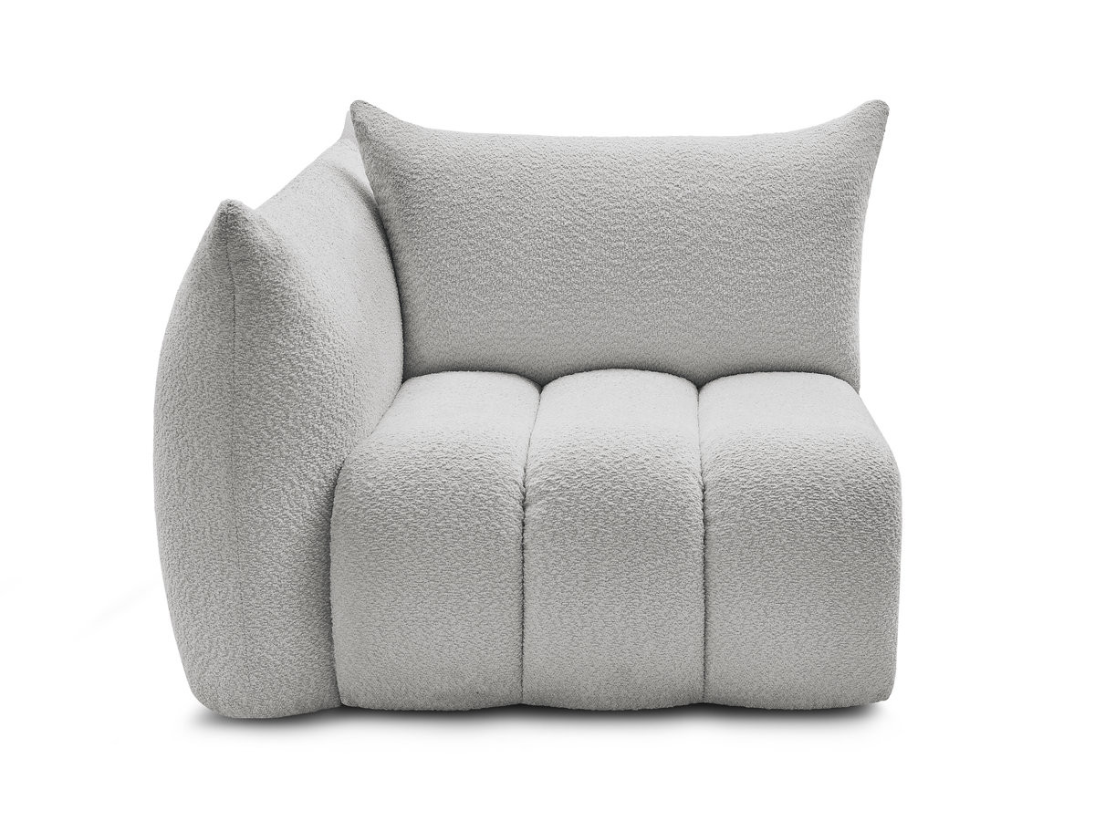 Chauffeuse 1 place avec accoudoir pour canapé modulable AZRA tissu bouclette