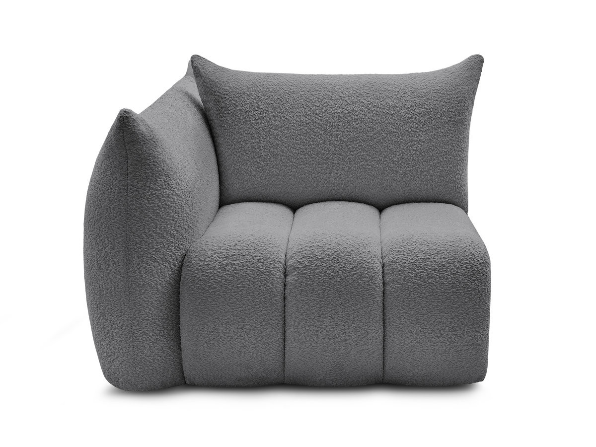 Chauffeuse 1 place avec accoudoir pour canapé modulable AZRA tissu bouclette