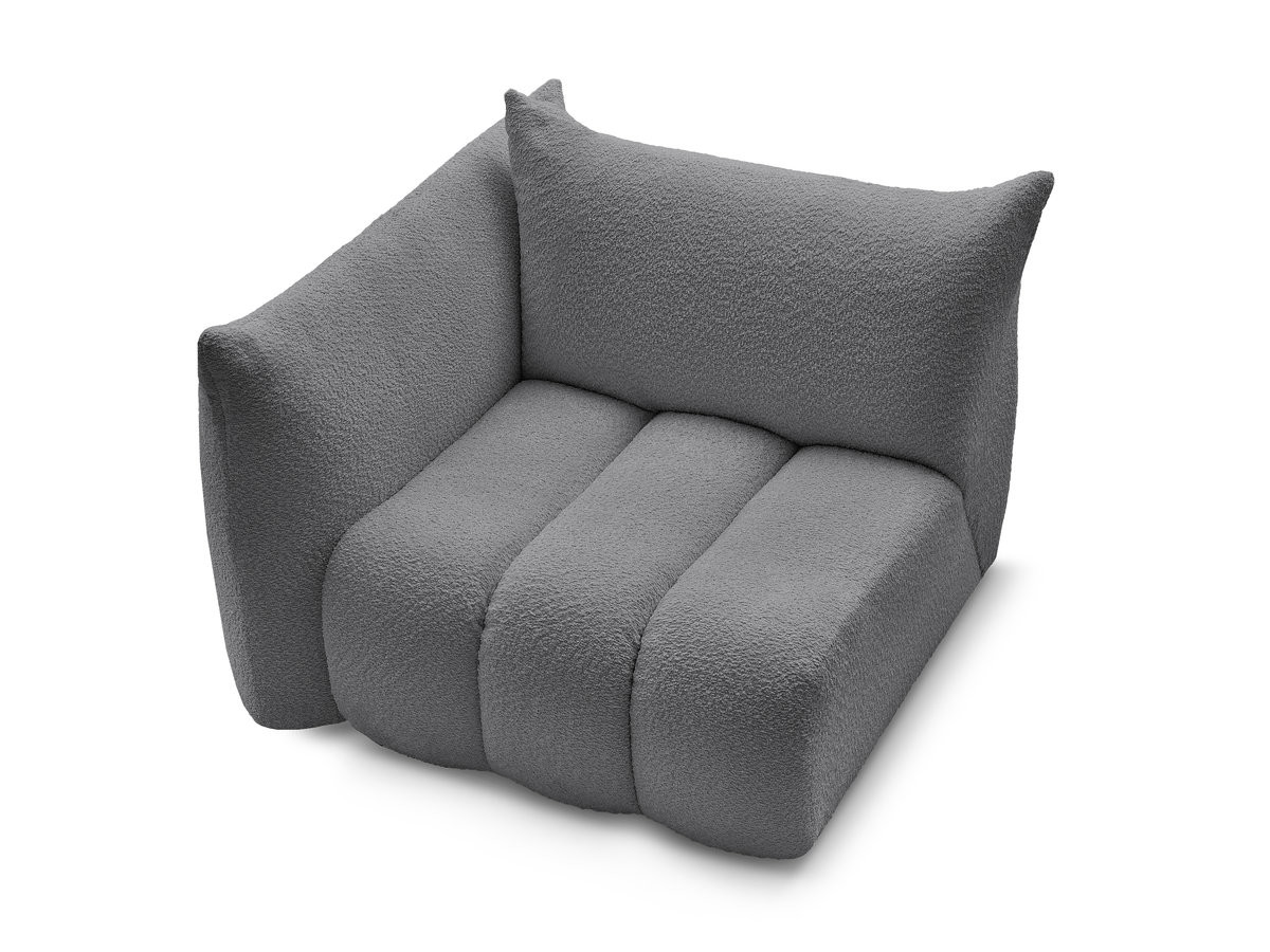 Chauffeuse 1 place avec accoudoir pour canapé modulable AZRA tissu bouclette