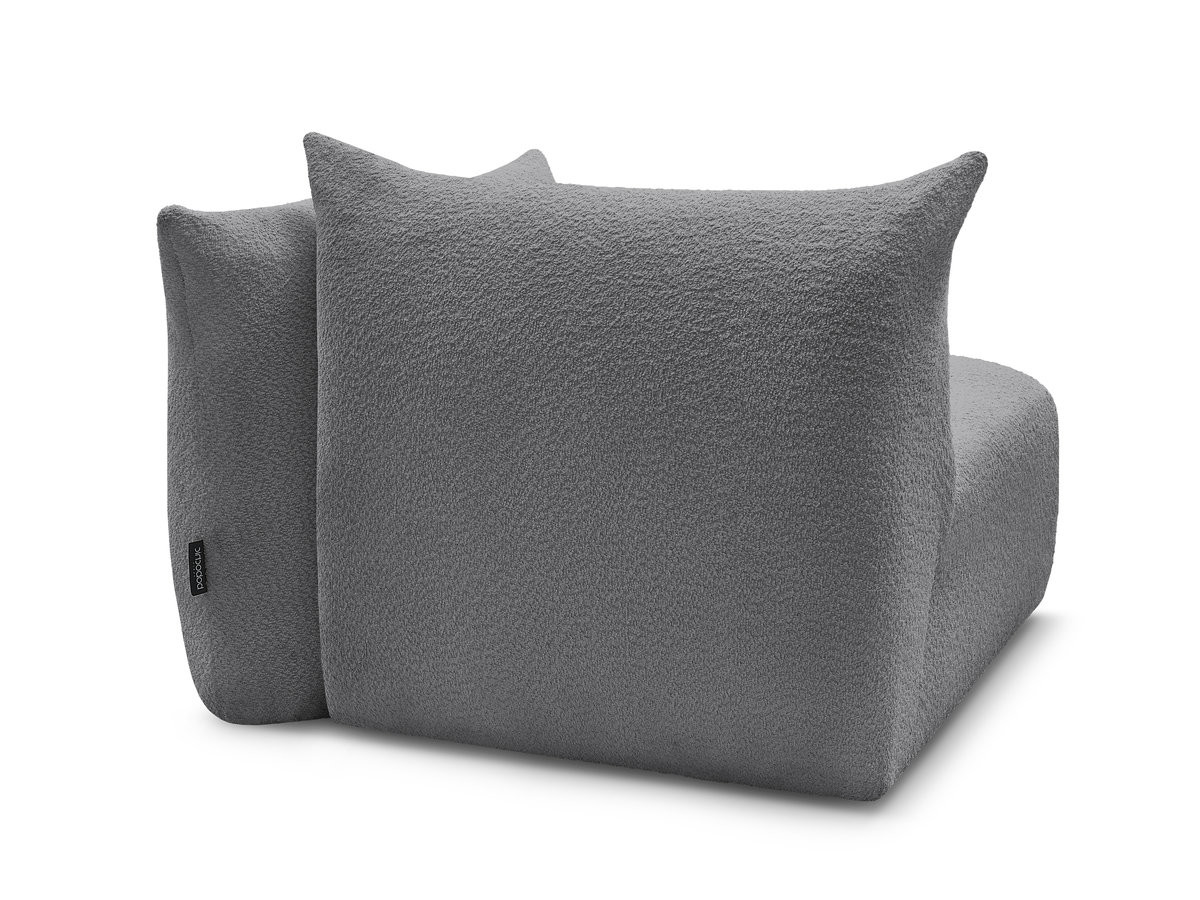 Chauffeuse 1 place avec accoudoir pour canapé modulable AZRA tissu bouclette