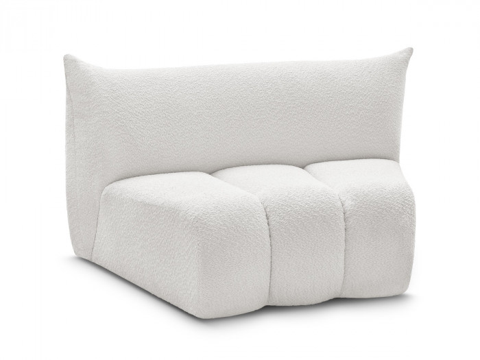 Chauffeuse 1 place incurvée pour canapé modulable AZRA tissu bouclette