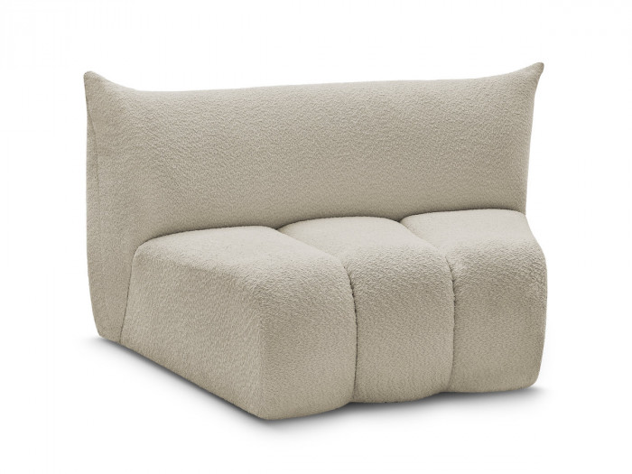 Chauffeuse 1 place incurvée pour canapé modulable AZRA tissu bouclette